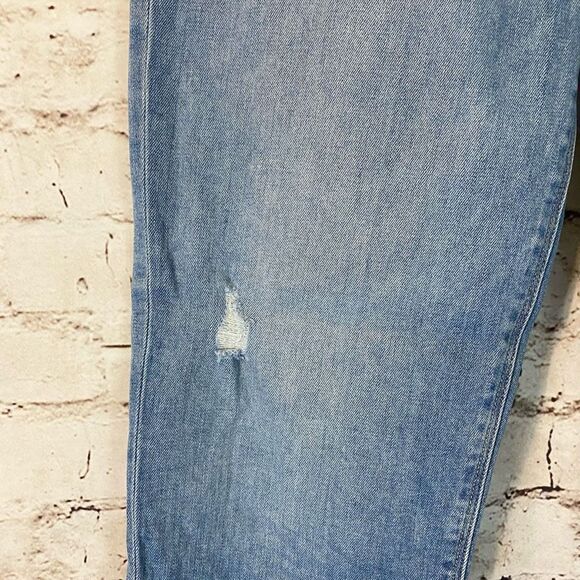 Hudson Womens Blue Stretch Denim Barbara Straight Crop Distressed Jeans Size 29 - Picture 2 of 8